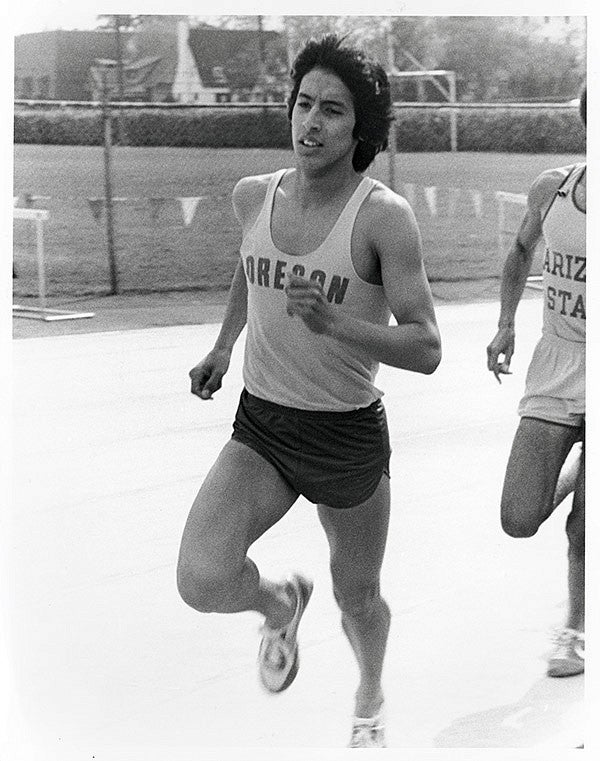Runners at Hayward Field in the 1970s