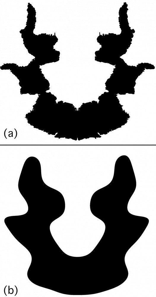Original Rorschach inkblot 7 and a view with the fractal features removed