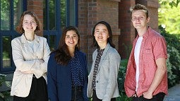Ally Shaw, Michelle Nikfarjam, Chloe Mills, and Vincent Collins are the 2019 Boren Award recipients from the University of Oregon.