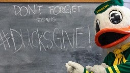The Duck at chalkboard