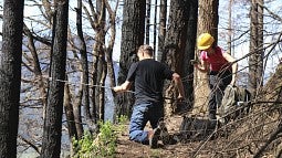 Filming at Eagle Creek Fire site