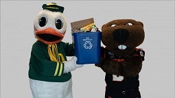 Duck and Beaver with recycle bin