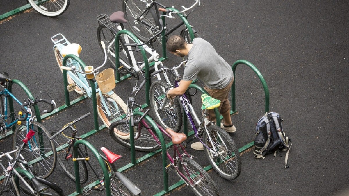 Bike rider and  bike racks