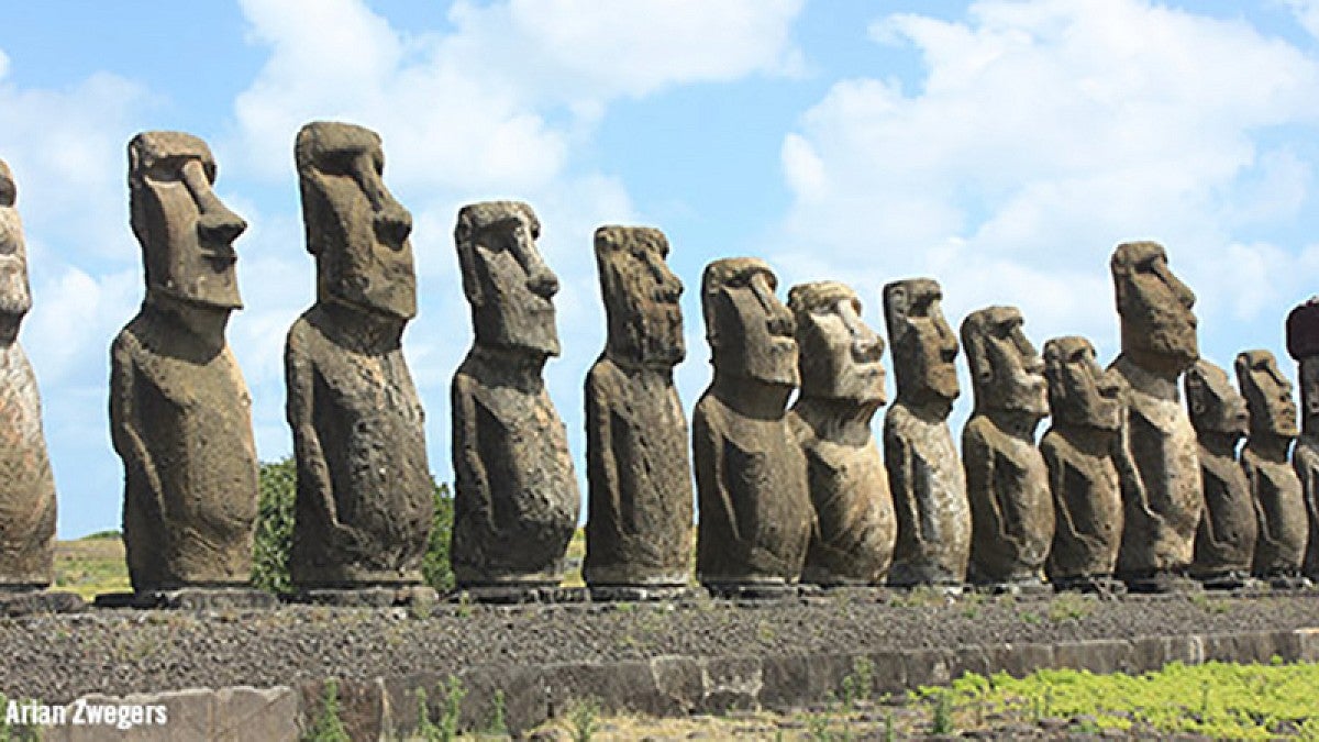 Stone statues on Easter Island