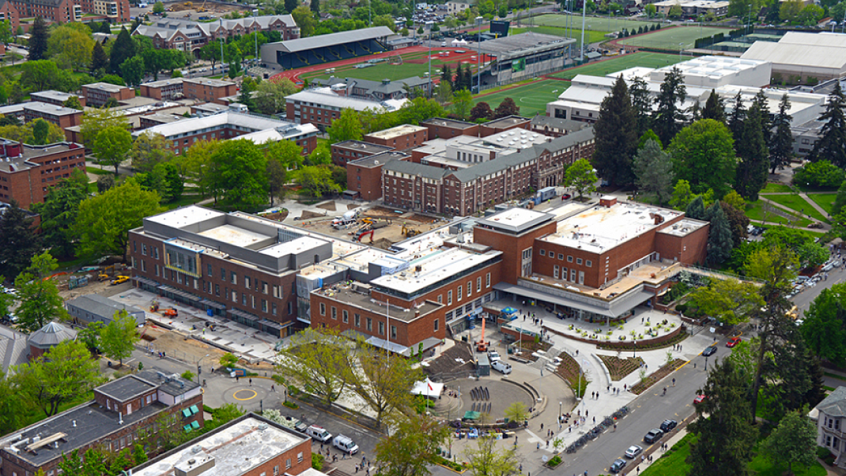 Overhead view of the EMU construction site