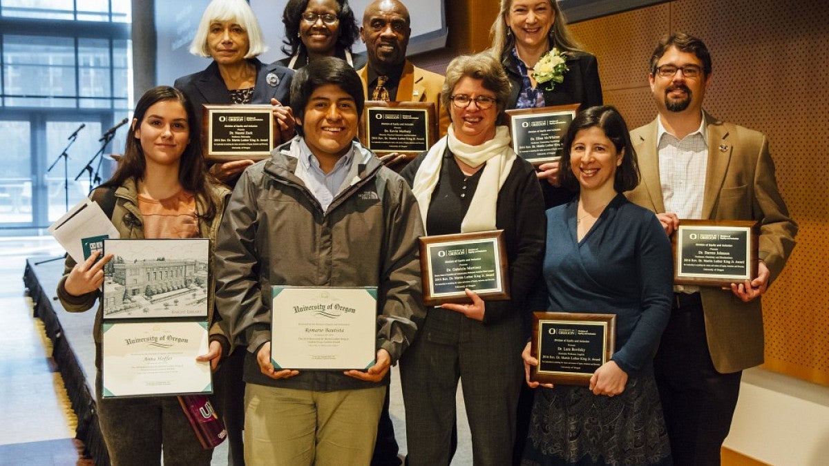 Six faculty members and two students were honored for their work on equality and nonviolence at the annual MLK Awards lunch.