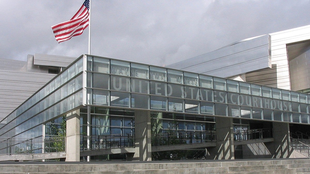 Exterior of the Wayne Morse Federal Courthouse in Eugene.