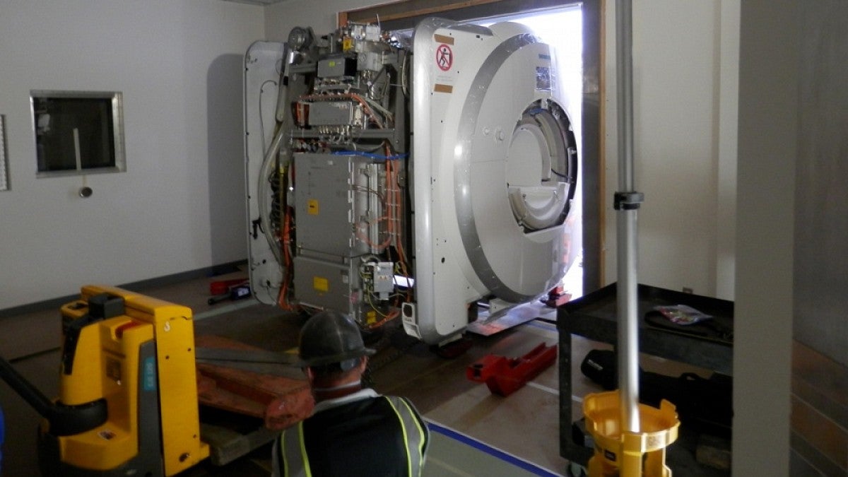 Moving the MRI into place