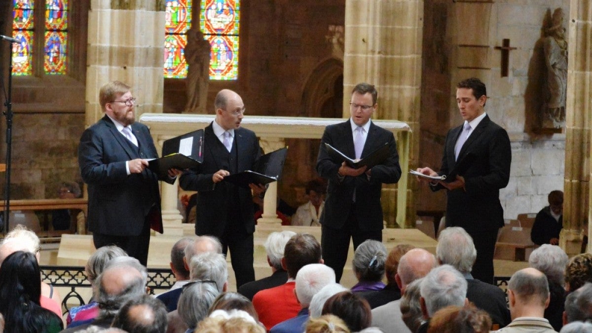 Singers in church