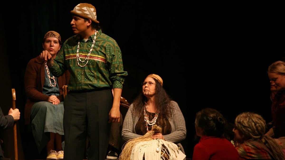 A scene from the play “Salmon is Everything,” 