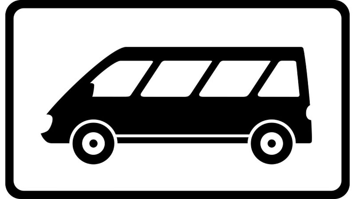 Line drawing of a van