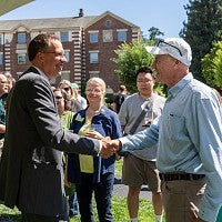 Faculty members, staff and students filled the EMU Green