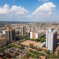 Aerial view of Nairobi, Kenya.