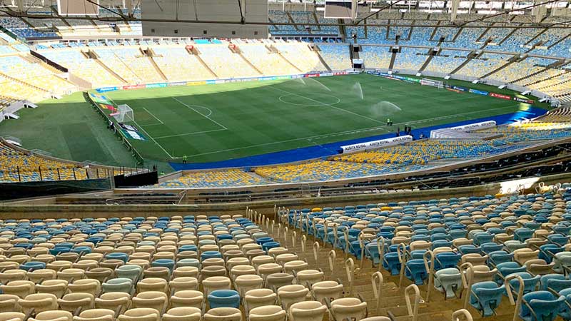 Empty soccer stadium