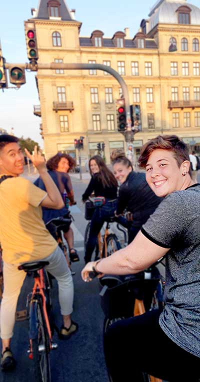 Finley Heeb cycling in Europe