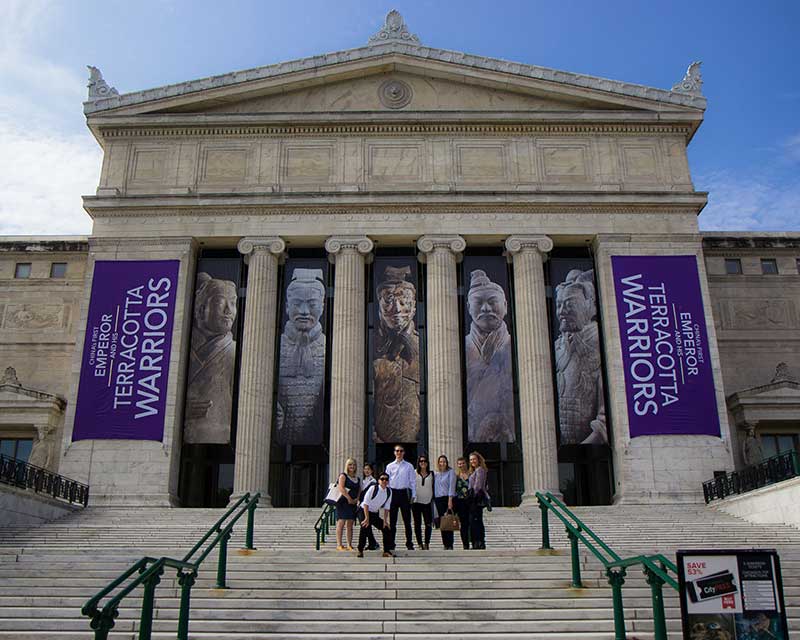 University of Oregon School of Journalism and Communications students from public relations visit the Field Museum in Chicago