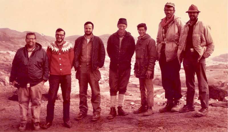 Members of McBirney's expedition to the Skaergaard Intrusion in Greenland in 1971
