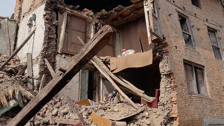 Earthquake damage in Nepal