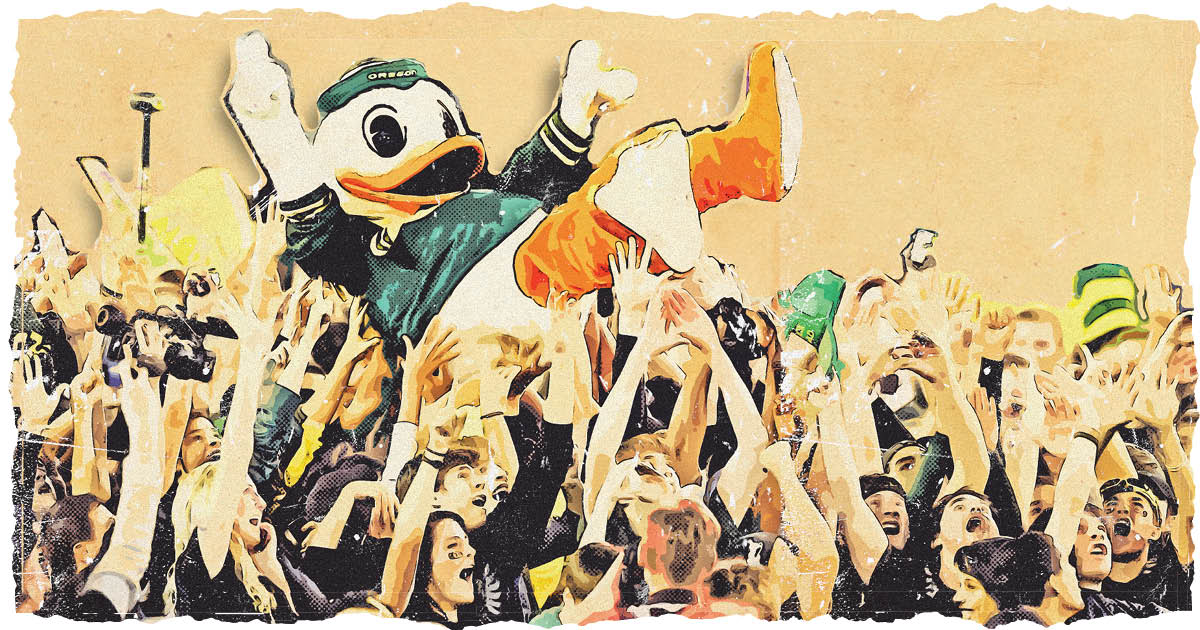 The Duck crowdsurfing 