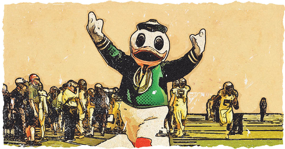 The Duck in a Victory pose
