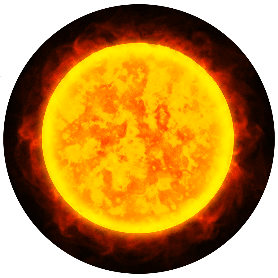 Close up image of the sun
