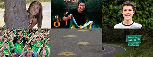 Collage of welcome back photos and portraits of Britnee Spelce-Will, Travis Kim, and Jesse Summers