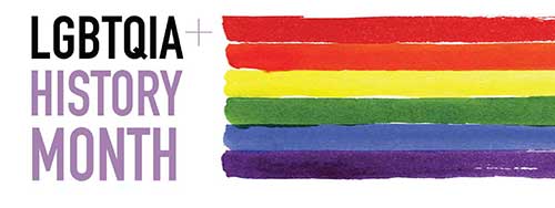 LGBTQIA+ History Month with a rainbow 