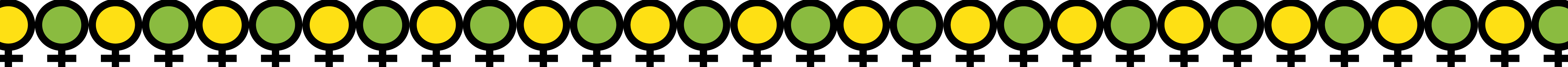 Divider comprised of the symbol for &quot;women&quot;