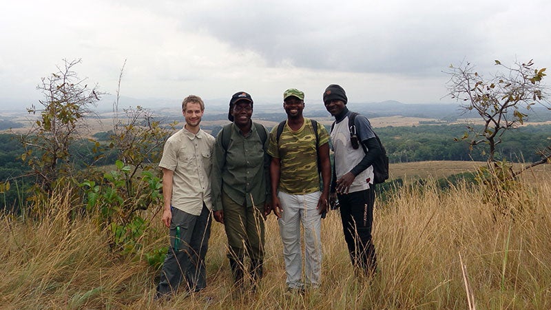 Aaron Nelson and a group of researchers in Gabon