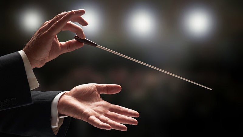 Conductor with a baton