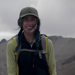 Jess Gladis in high mountains