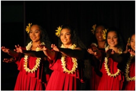 Photo from 2019 Lū’au and Hawai'ian dancers