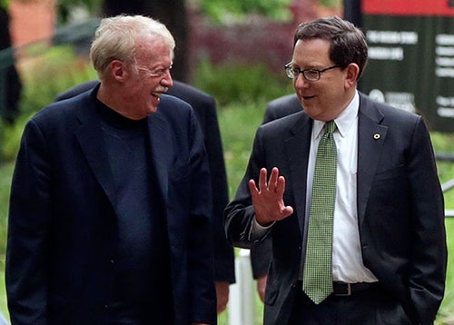 President Michael H. Schill and Phil Knight
