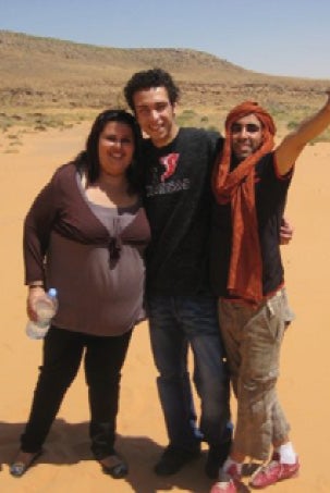 Kerkebane with two of her friends in the Sahara in 2011.