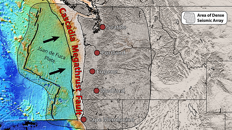 Graphic shows the study area in the Pacific Northwest