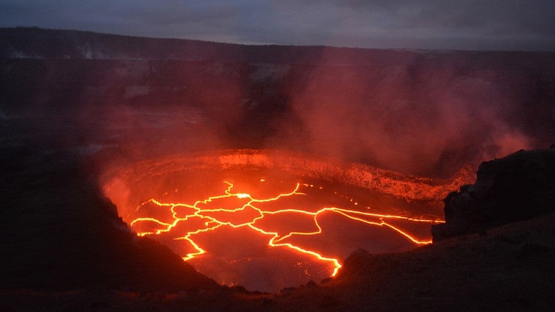 The lava lake at the Kilauea volcano