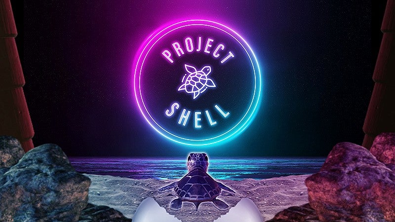Project Shell logo with sea turtle