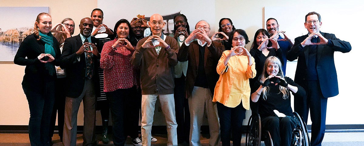 Ron Chew and members of the UO President’s Diversity Advisory Community Council