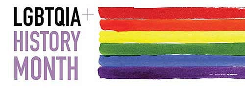 LGBTQIA+ History Month with a rainbow 