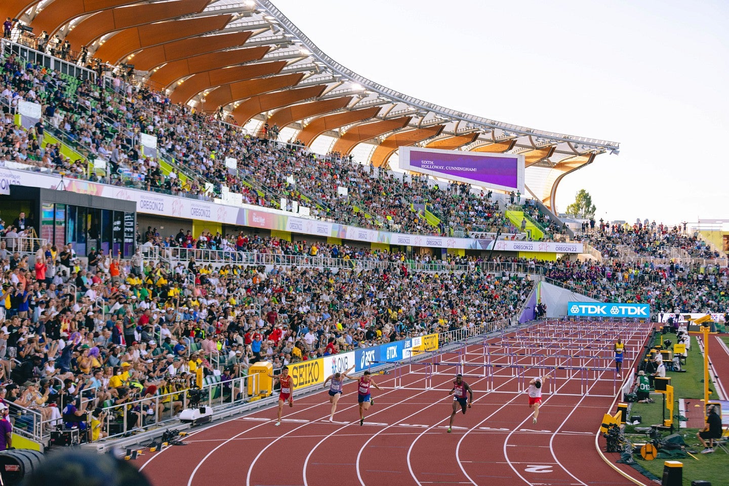 Runners at Hayward Field during World Athletics Championship