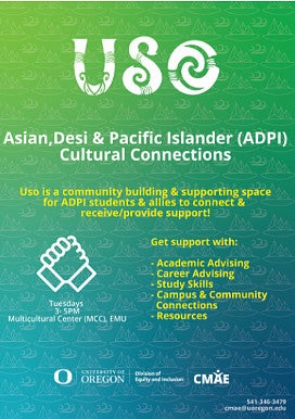 Uso: Asian, Desi and Pacific Islander (ADPI) Cultural Connections poster