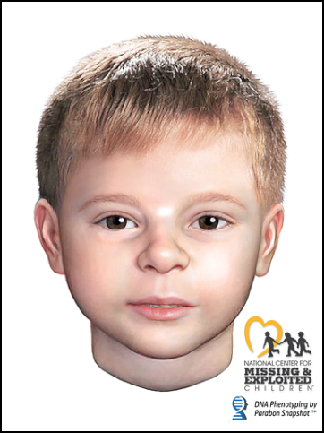 Artist conception of Steven Crawford, age 2