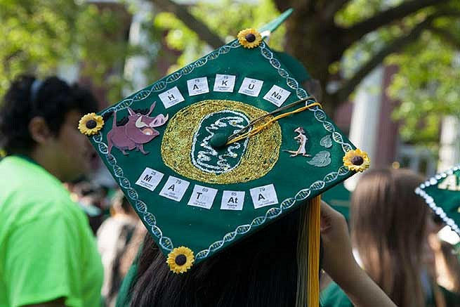 Graduation cap reads: Hakuna Matata.