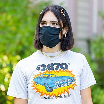 Eliza Aronson wearing a mask