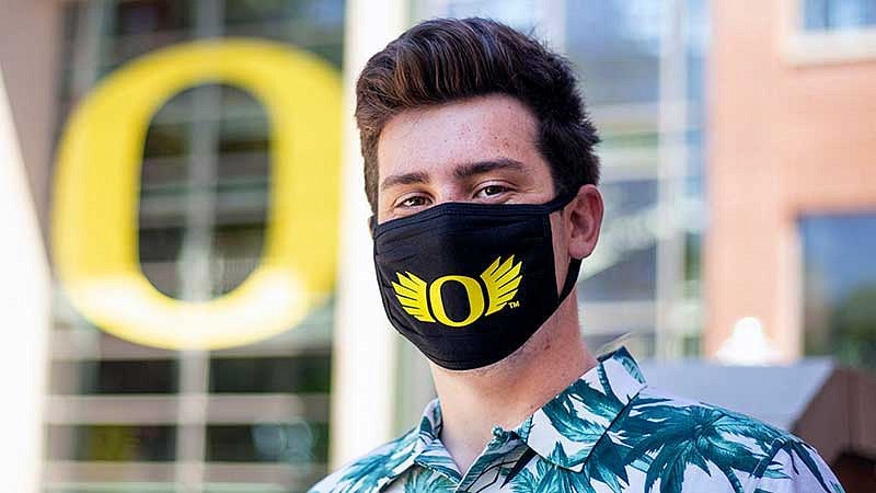 Man wearing UO face covering