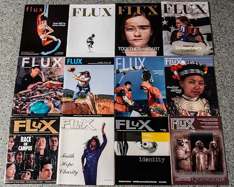 Covers of previous Flux issues