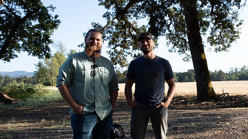 Penkauskas (left) and Taylor Larson of My Brothers’ Farm in Creswell