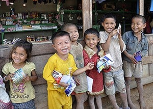 Children in a Laos village