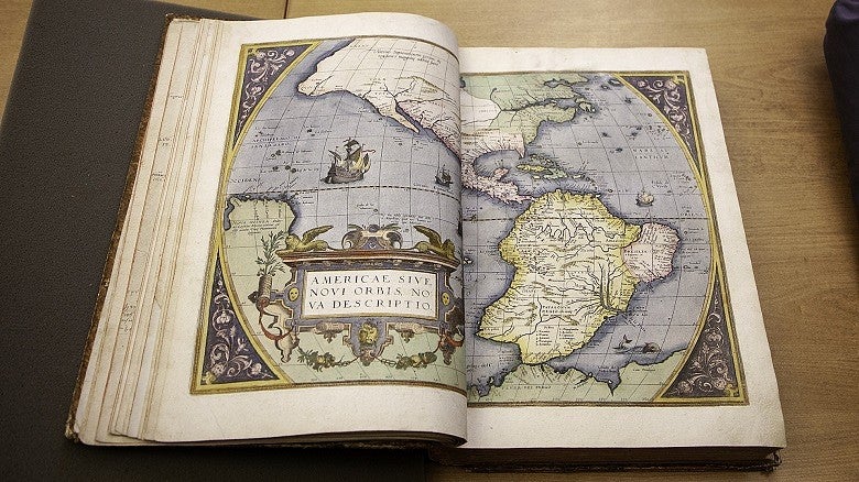 Theatrum Orbis Terrarum by Abraham Ortelius. Published in 1570, this is generally considered to be the first true modern atlas.