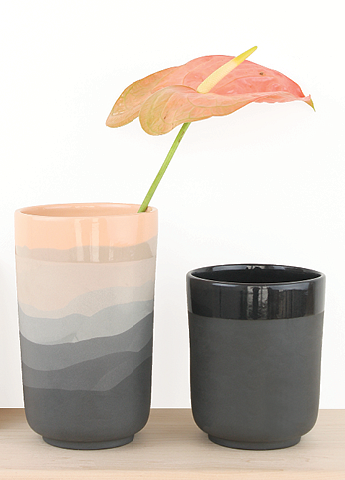 Two vases from art and design studio Peaches in Eugene's new line